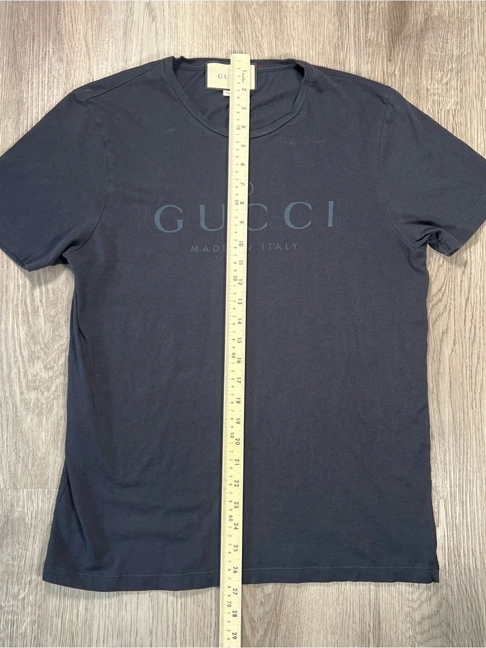 Gucci Men's Black Logo Crew Neck Short Sleeve Cotton Jersey T-Shirt Size L Italy